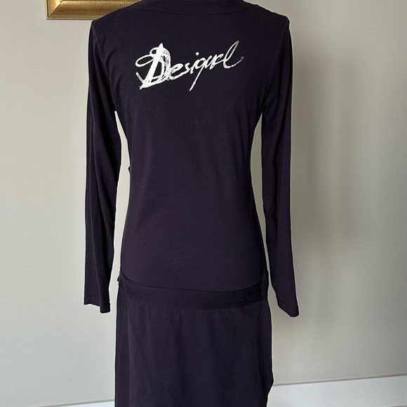 Plum color long sleeve dress with details - Picture 2 of 8